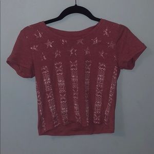 Pink American crop top